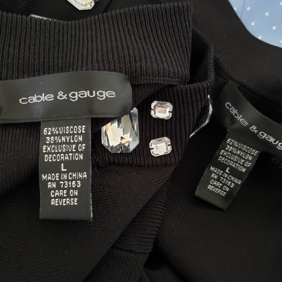 Cable & Gauge Rhinestone Top & Bolero Set Size L - Picture 9 of 10